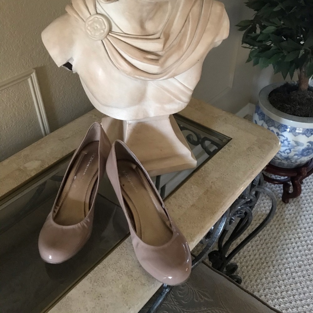 BCBG  patent leather wedges. Size 10